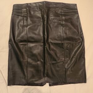 Express Black Leather Pencil Skirt